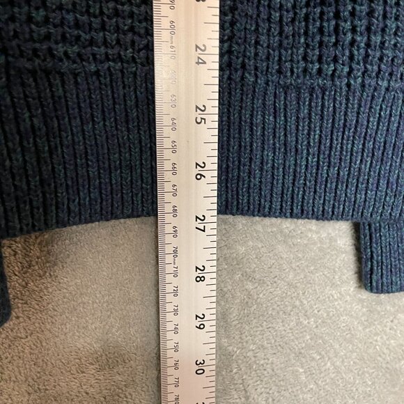 LL Bean Men Classic Preppy Heavy Waffle Knit 1/4 Pullover Mock Neck Sweater M - Picture 8 of 10